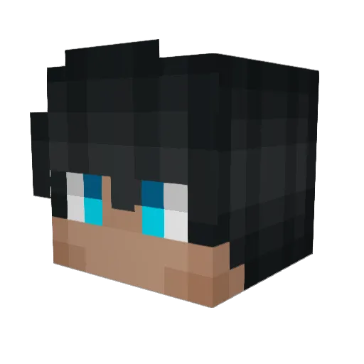 Cybegin Minecraft avatar head, 3D render