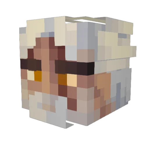 Cyber Minecraft avatar head, 3D render