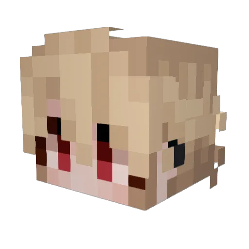 CyberAngelz Minecraft avatar head, 3D render