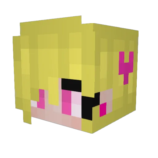 CyberBlondie Minecraft avatar head, 3D render