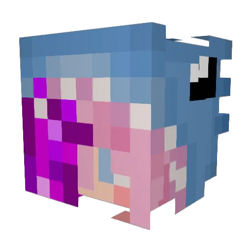 CyberClique Minecraft avatar head, 3D render