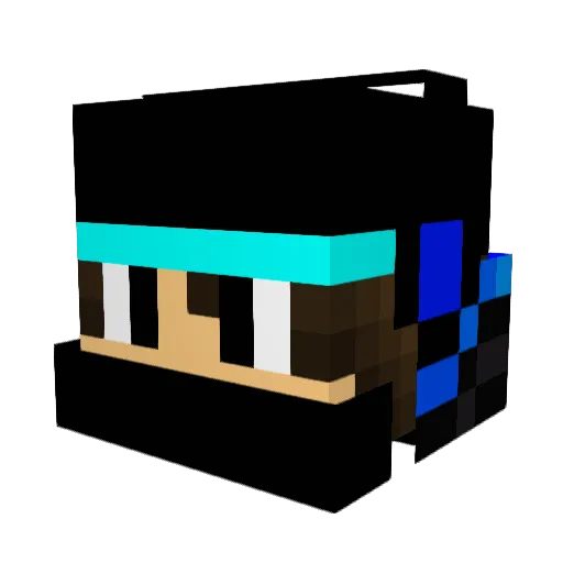 CyberIceZXVW Minecraft avatar head, 3D render
