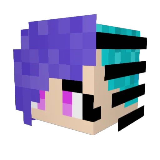CyberJezebel Minecraft avatar head, 3D render