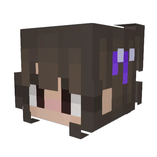 CyberLunar Minecraft avatar head, 3D render