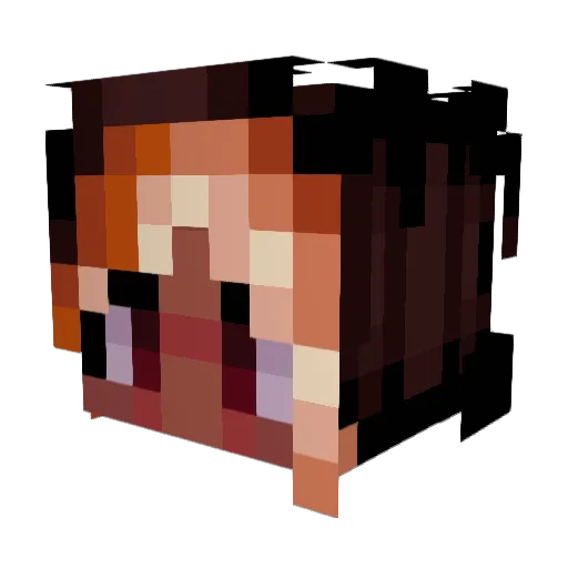 CyberPink_ Minecraft avatar head, 3D render