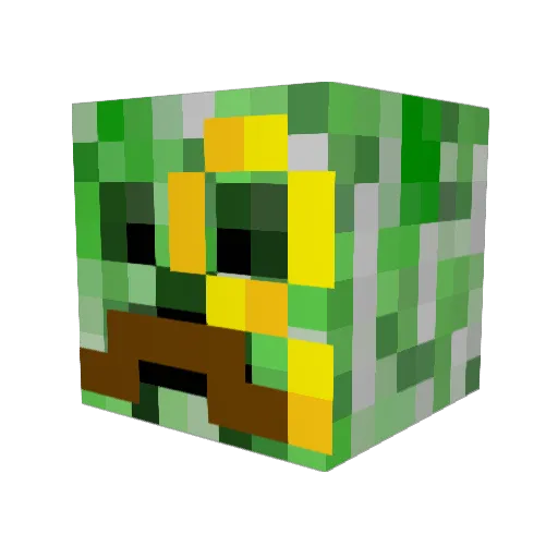 CyberSponge Minecraft avatar head, 3D render