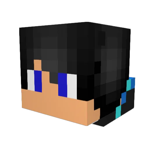 CyberStarFox Minecraft avatar head, 3D render