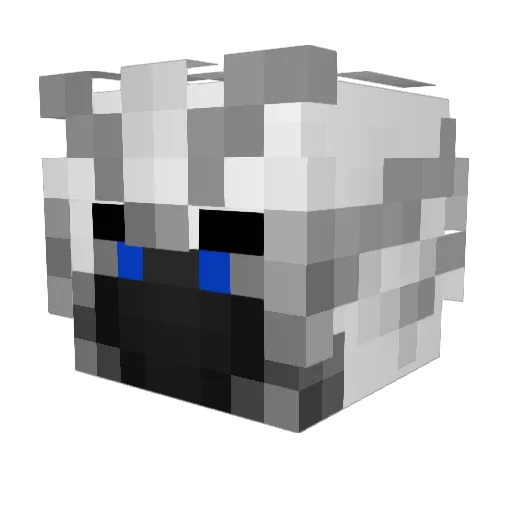 CyberWhite Minecraft avatar head, 3D render