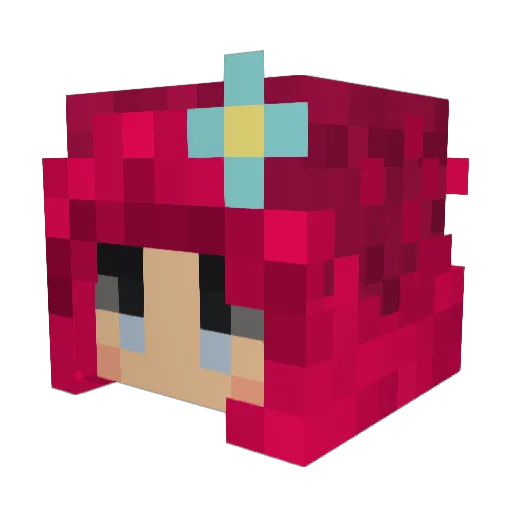 Cyber_Vampire_ Minecraft avatar head, 3D render