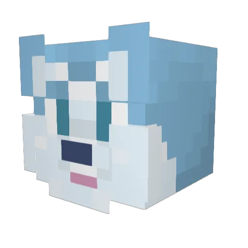 CyberaCat Minecraft avatar head, 3D render