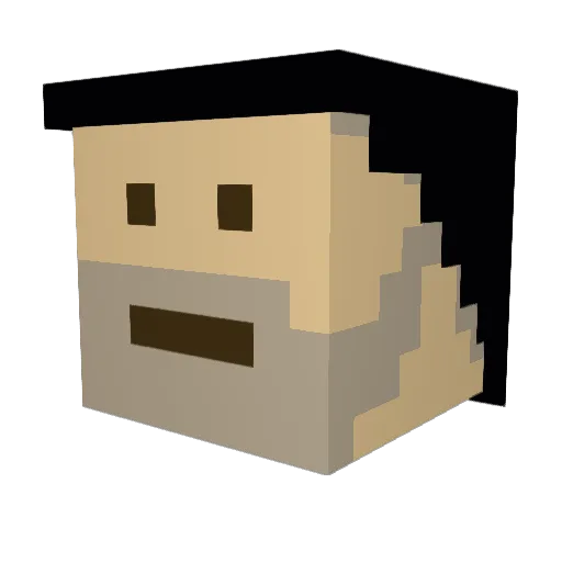 Cyberbian Minecraft avatar head, 3D render