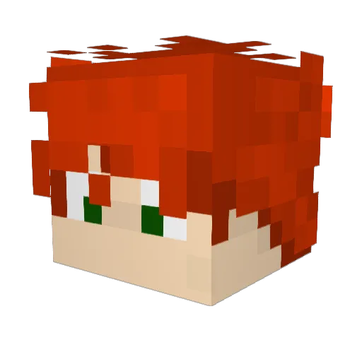 Cyberclay Minecraft avatar head, 3D render