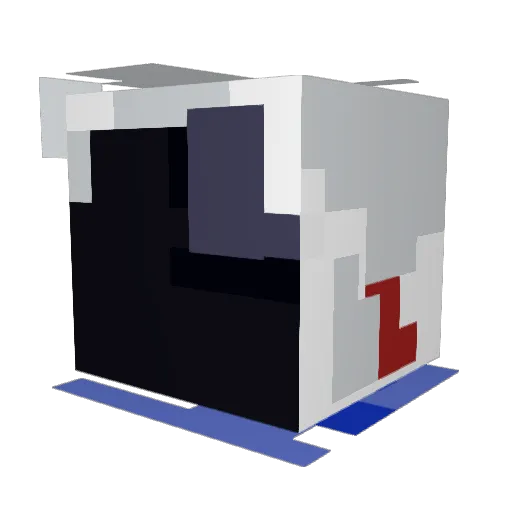 Cyberflipping Minecraft avatar head, 3D render