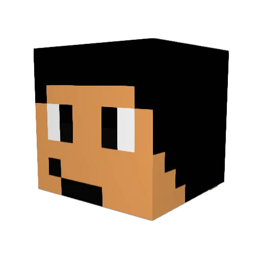 Cybering Minecraft avatar head, 3D render