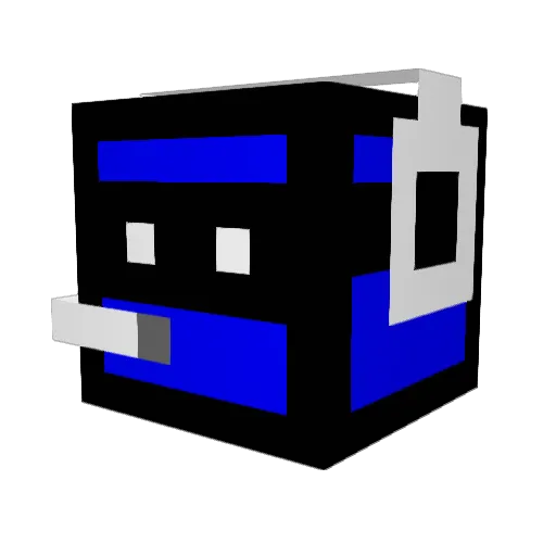 Cyberistic Minecraft avatar head, 3D render