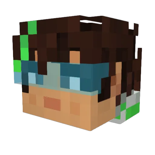 Cyberkebab Minecraft avatar head, 3D render