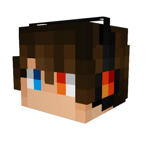 Cyberloubard Minecraft avatar head, 3D render
