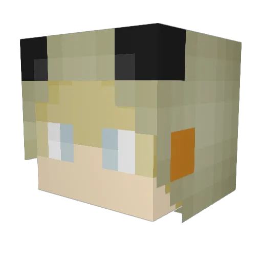 Cybermantis Minecraft avatar head, 3D render