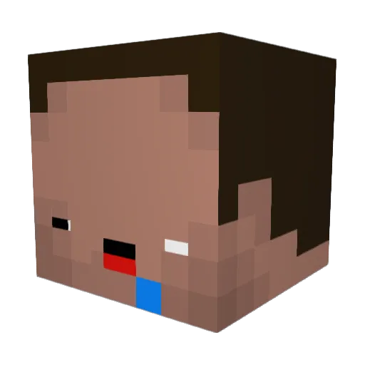 Cybermunkel Minecraft avatar head, 3D render