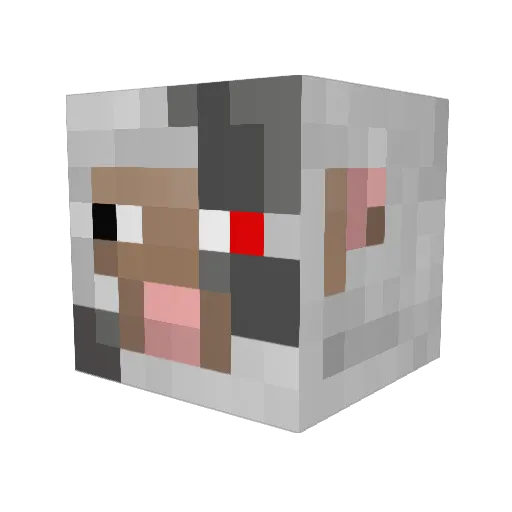 Cybersheep1 Minecraft avatar head, 3D render