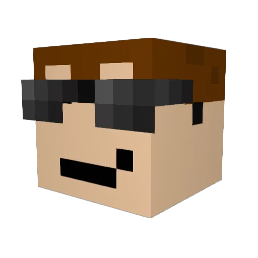 Cybersukkel Minecraft avatar head, 3D render