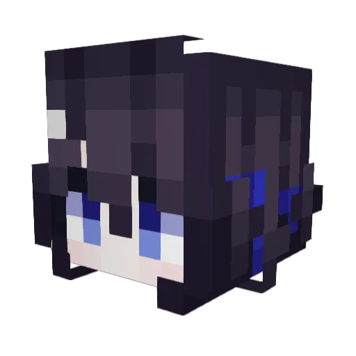 Cybifer Minecraft avatar head, 3D render