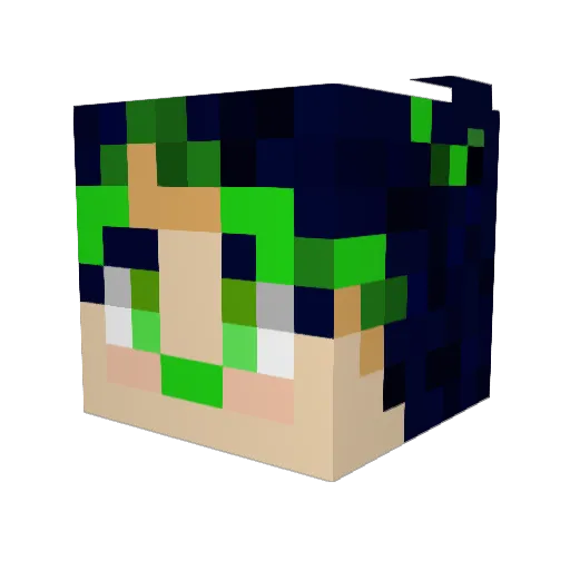 Cyborg1 Minecraft avatar head, 3D render