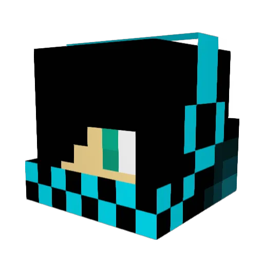 Cyborg729 Minecraft avatar head, 3D render