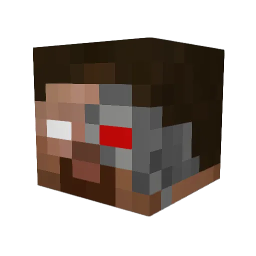 CyborgCPVP Minecraft avatar head, 3D render