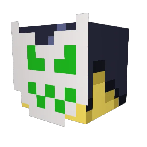 CyborgNoodle Minecraft avatar head, 3D render