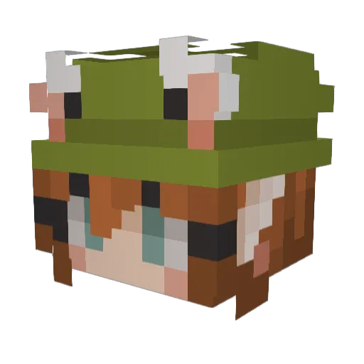 CyborgViking Minecraft avatar head, 3D render