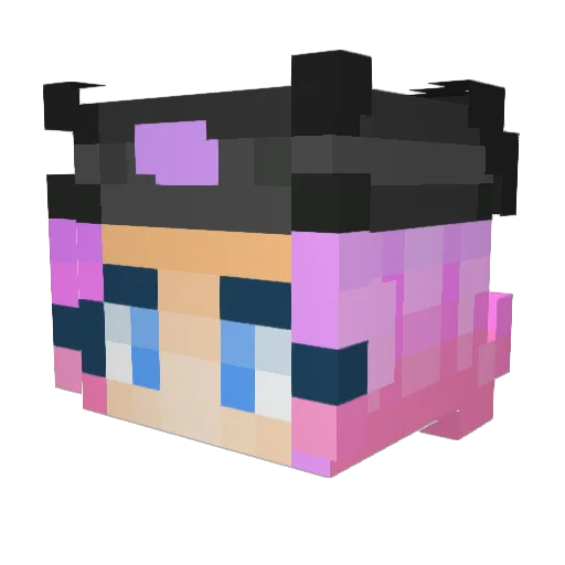 CybrBunnie Minecraft avatar head, 3D render