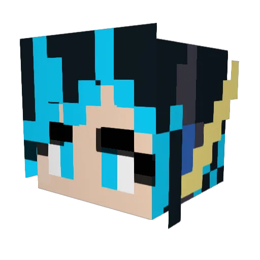 CybrieNova Minecraft avatar head, 3D render
