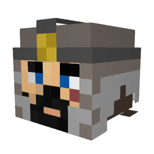 Cybroso Minecraft avatar head, 3D render