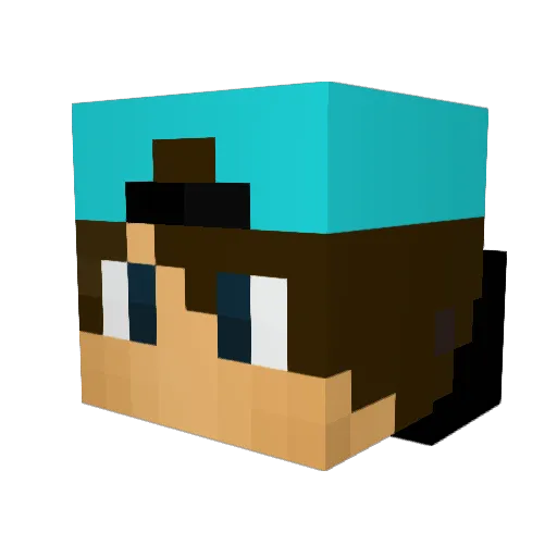 Cycano Minecraft avatar head, 3D render