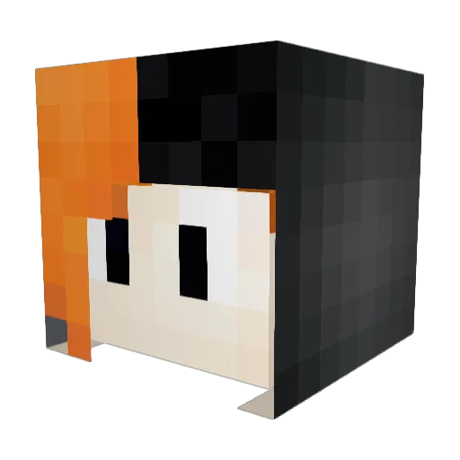 Cyclux Minecraft avatar head, 3D render