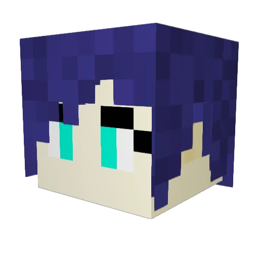 Cydan Minecraft avatar head, 3D render