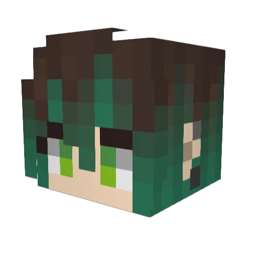 Cyer Minecraft avatar head, 3D render
