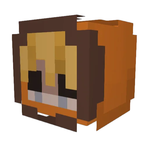 Cyfeyfe Minecraft avatar head, 3D render