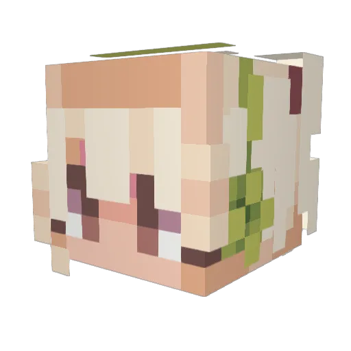 Cyffee Minecraft avatar head, 3D render