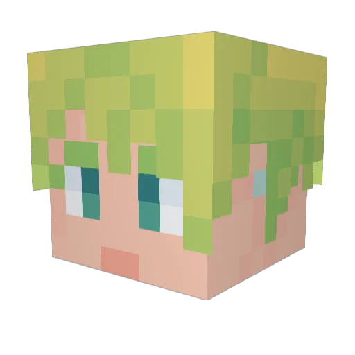 Cylil Minecraft avatar head, 3D render