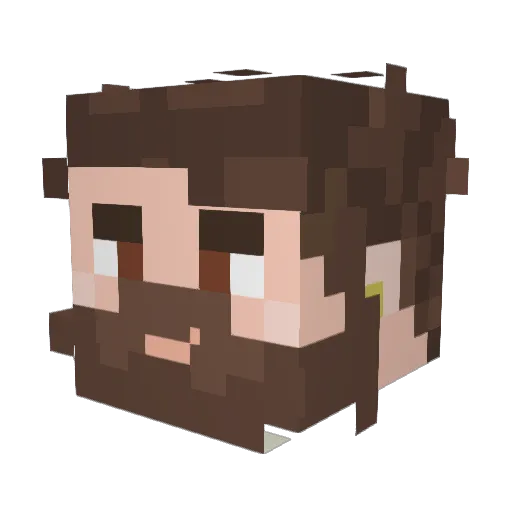 Cylindrik Minecraft avatar head, 3D render