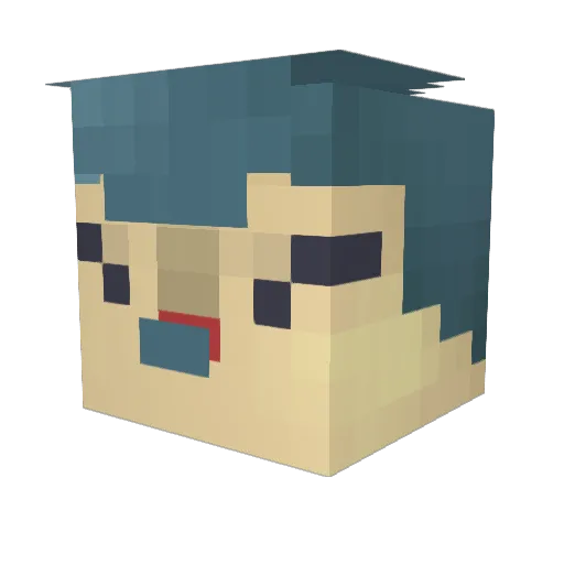 CyndaquilMC Minecraft avatar head, 3D render