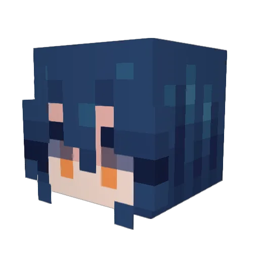 Cynderence Minecraft avatar head, 3D render
