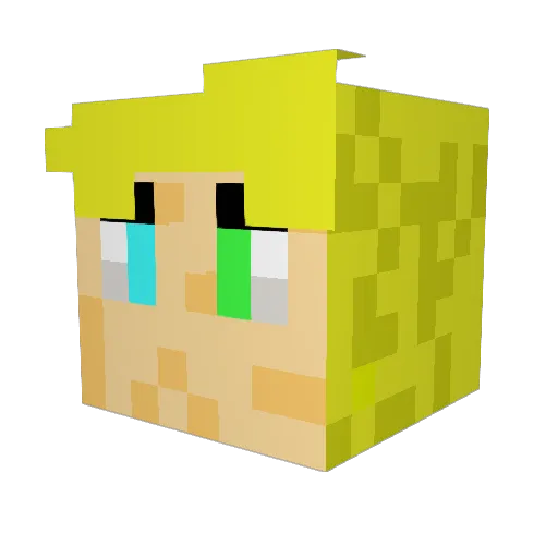 Cynderiox Minecraft avatar head, 3D render