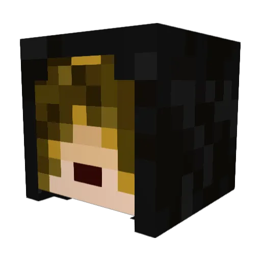 Cyniminilou Minecraft avatar head, 3D render