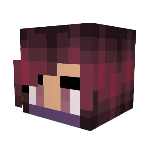 Cynnema Minecraft avatar head, 3D render