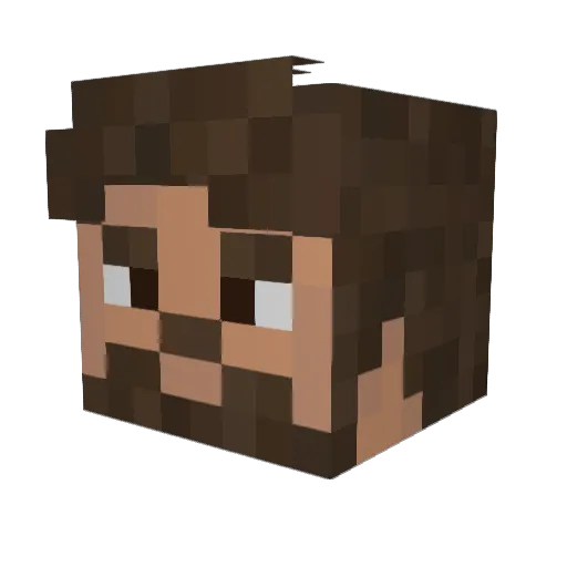 Cynover Minecraft avatar head, 3D render