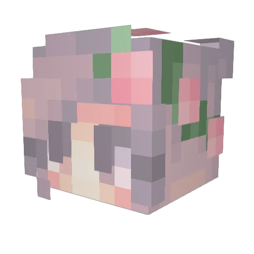 Cynthia_Silver Minecraft avatar head, 3D render