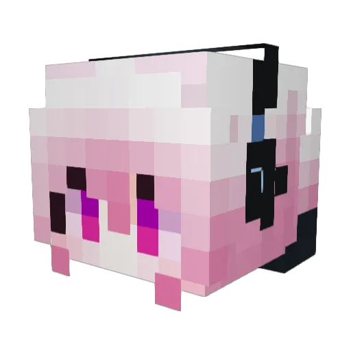 Cynthialove Minecraft avatar head, 3D render